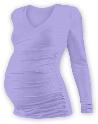 Tehotenské tričko Vanda, dlhý rukáv, svetlo fialovej