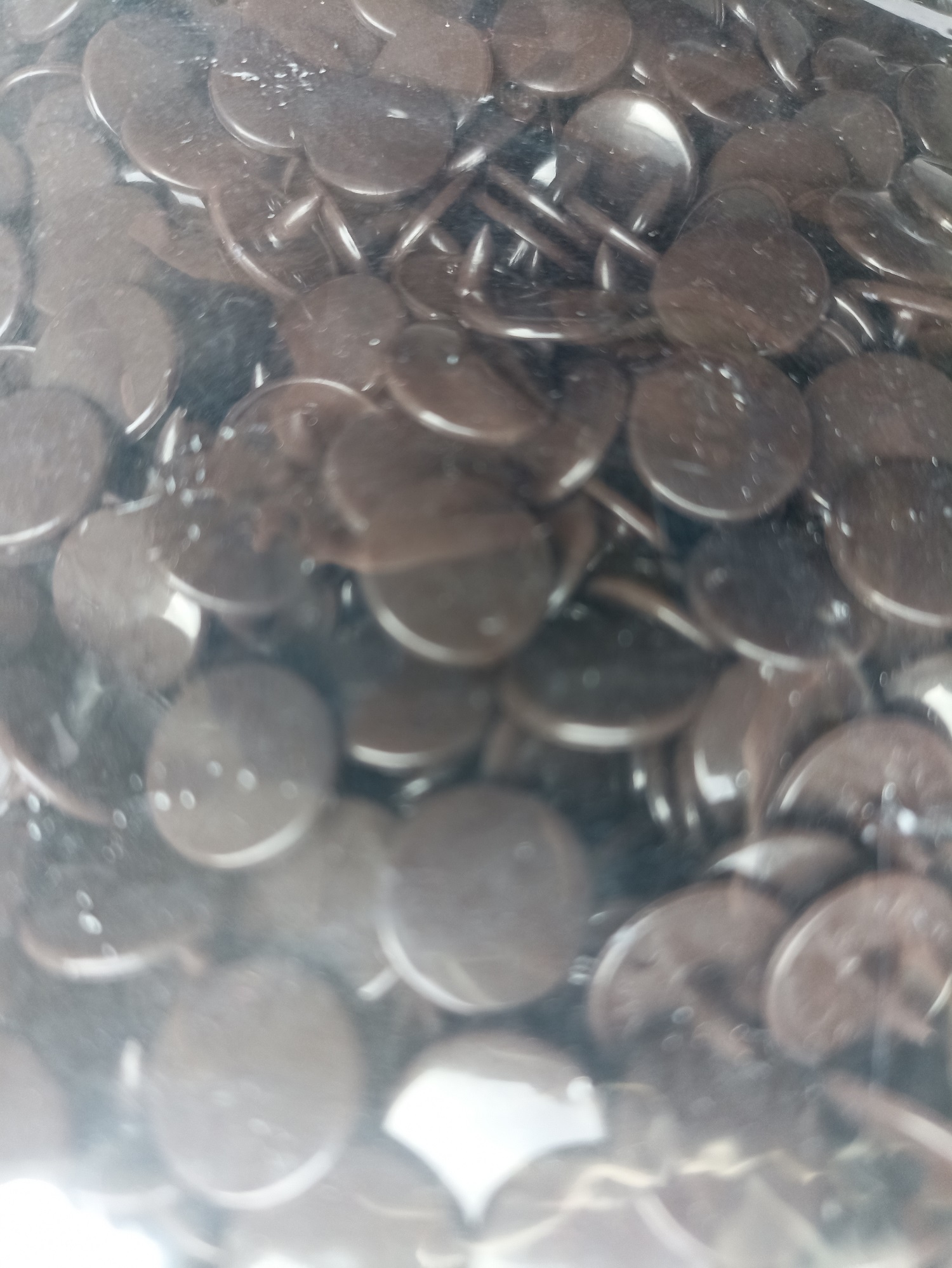 Kunststoff-Druckknöpfe/Nieten 9,7 mm, 1.000 Stück schokoladenbraun