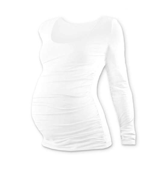 Těhotenské tričko Johanka, dlouhý rukáv, bílé