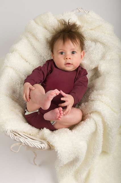 Baby cotton onesies with long sleeves, bordeaux