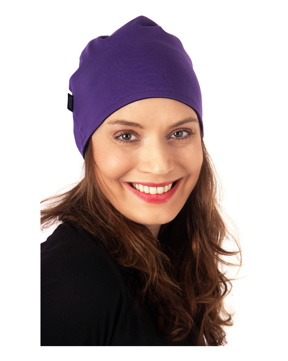 Women´s cotton cap, double-sided, purple+black