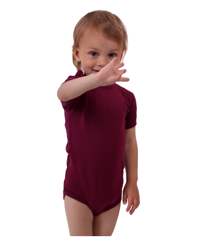 Baby cotton onesies with short sleeves, cyklamen