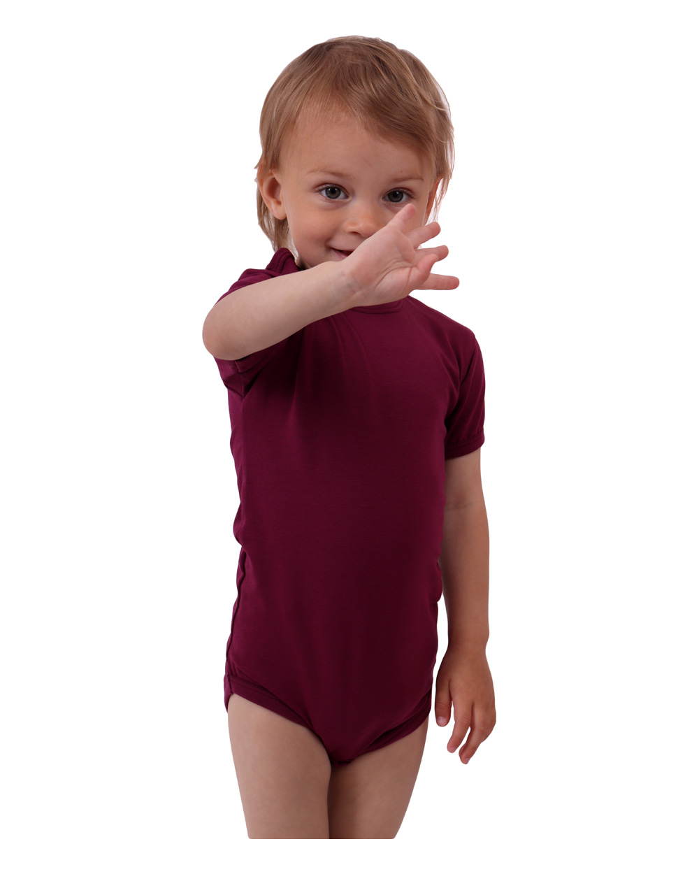 Baby cotton onesies with short sleeves, cyklamen