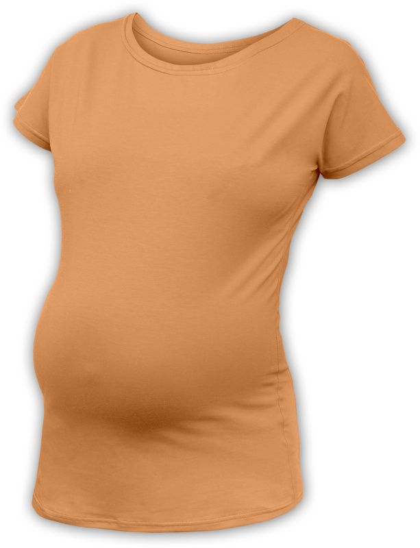 Těhotenské tričko s netopýřími rukávy, krátký rukáv, sv.oranžová