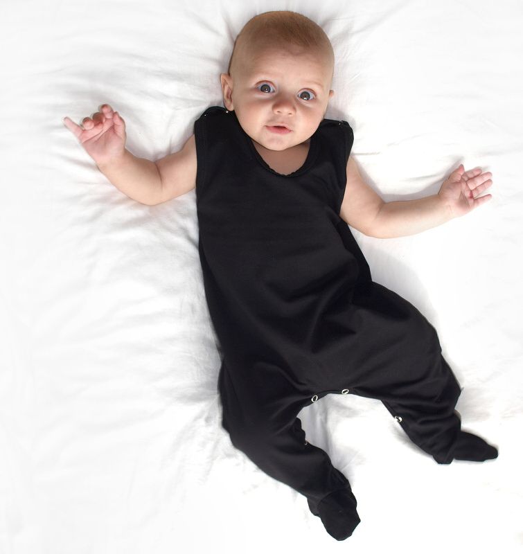 Dojčenské dupačky bavlnené, čierne