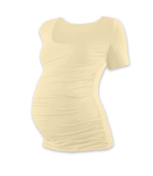 Maternity T-shirt Johanka, short sleeves, WHITE COFFEE
