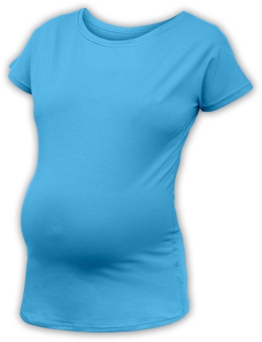 Těhotenské tričko s netopýřími rukávy Nikola, krátký rukáv, tyrkysová