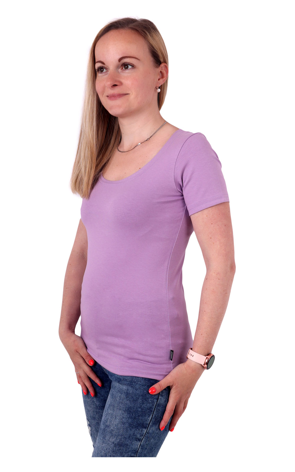 T-Shirt für Damen Brigita, kurze Ärmel, lavendel