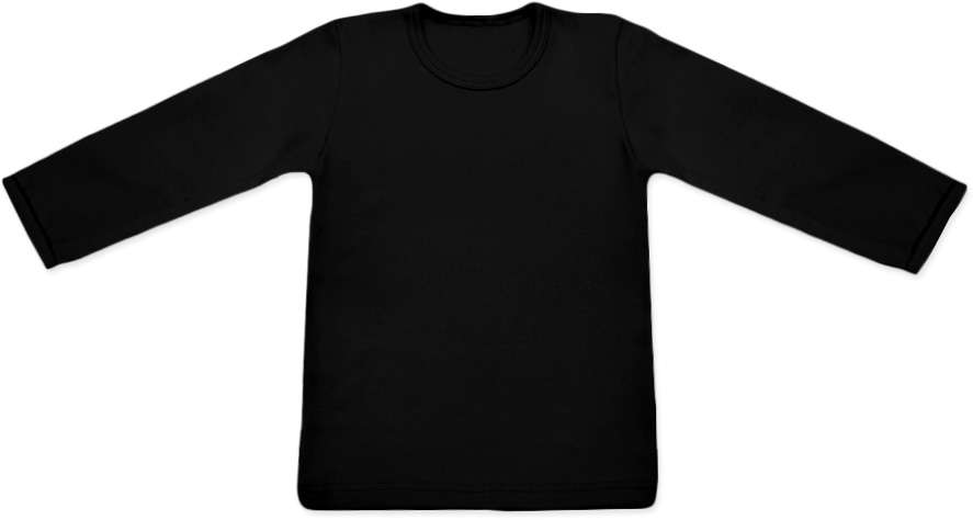 detské tričko DLHÝ RUKÁV s elastanom, ČIERNA