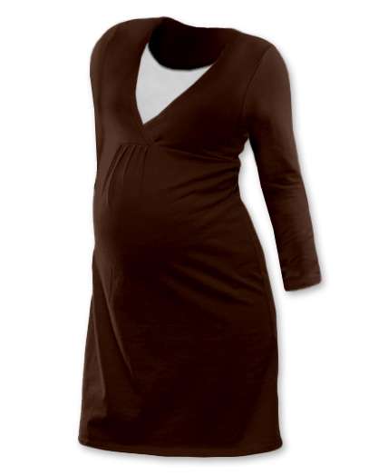 Maternity and breast-feeding nightdress Lucie, CHOCOLATE BROWN