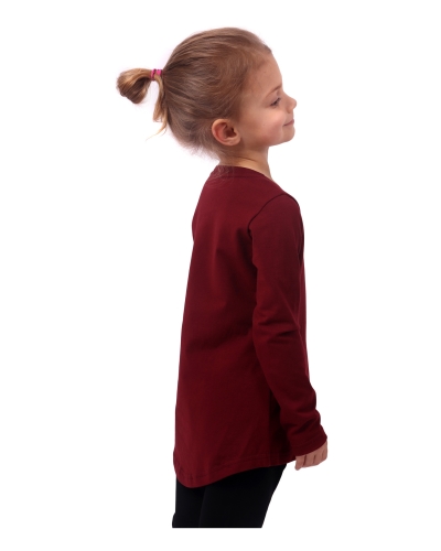 Girl's T-shirt, long sleeve, burgundy