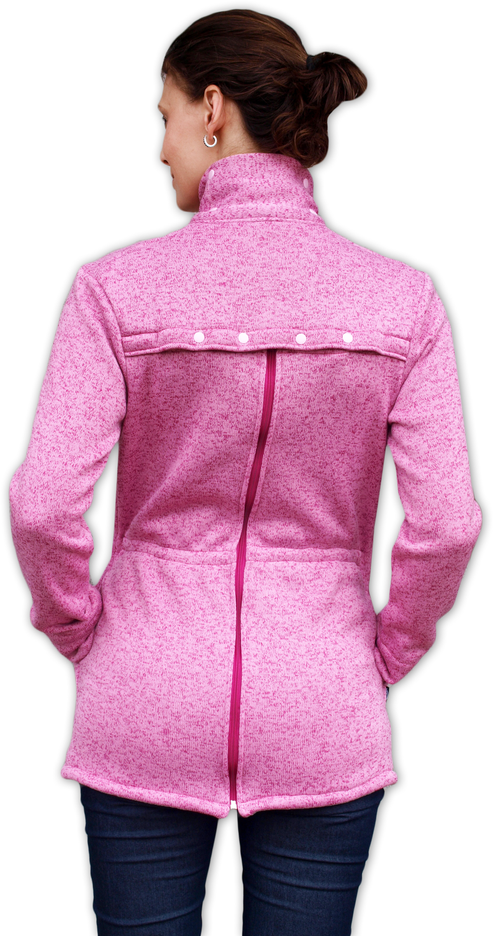 Babywearing sweater Radka (front/back babywearing), pink melange