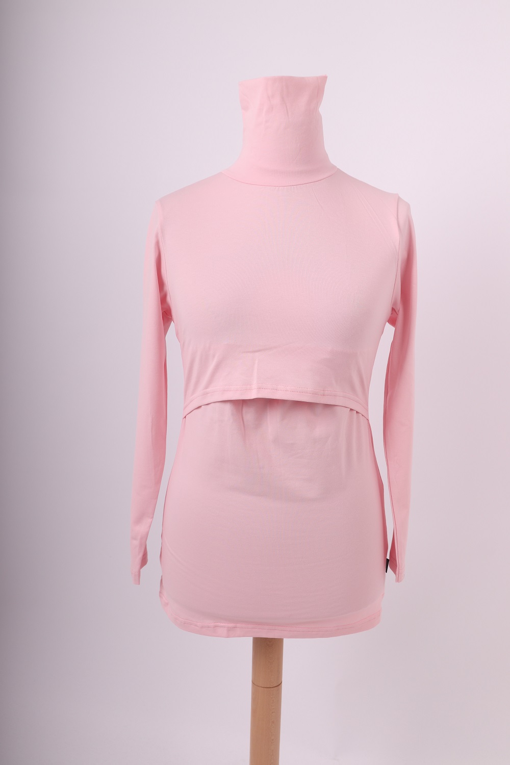 Breast-feeding roll-colar T-shirt Katerina, light pink M/L