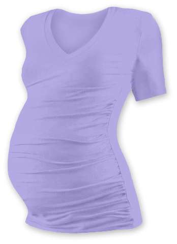 Tehotenské tričko Vanda, krátky rukáv, svetlo fialovej