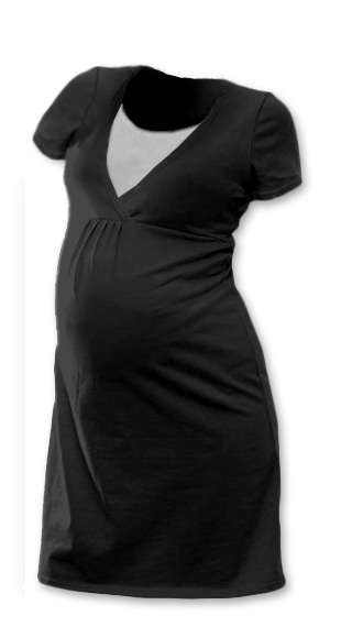Maternity and breast-feeding nightdress Lucie, BLACK