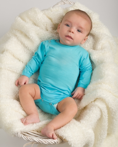 Baby bodysuit onesie, turquoise