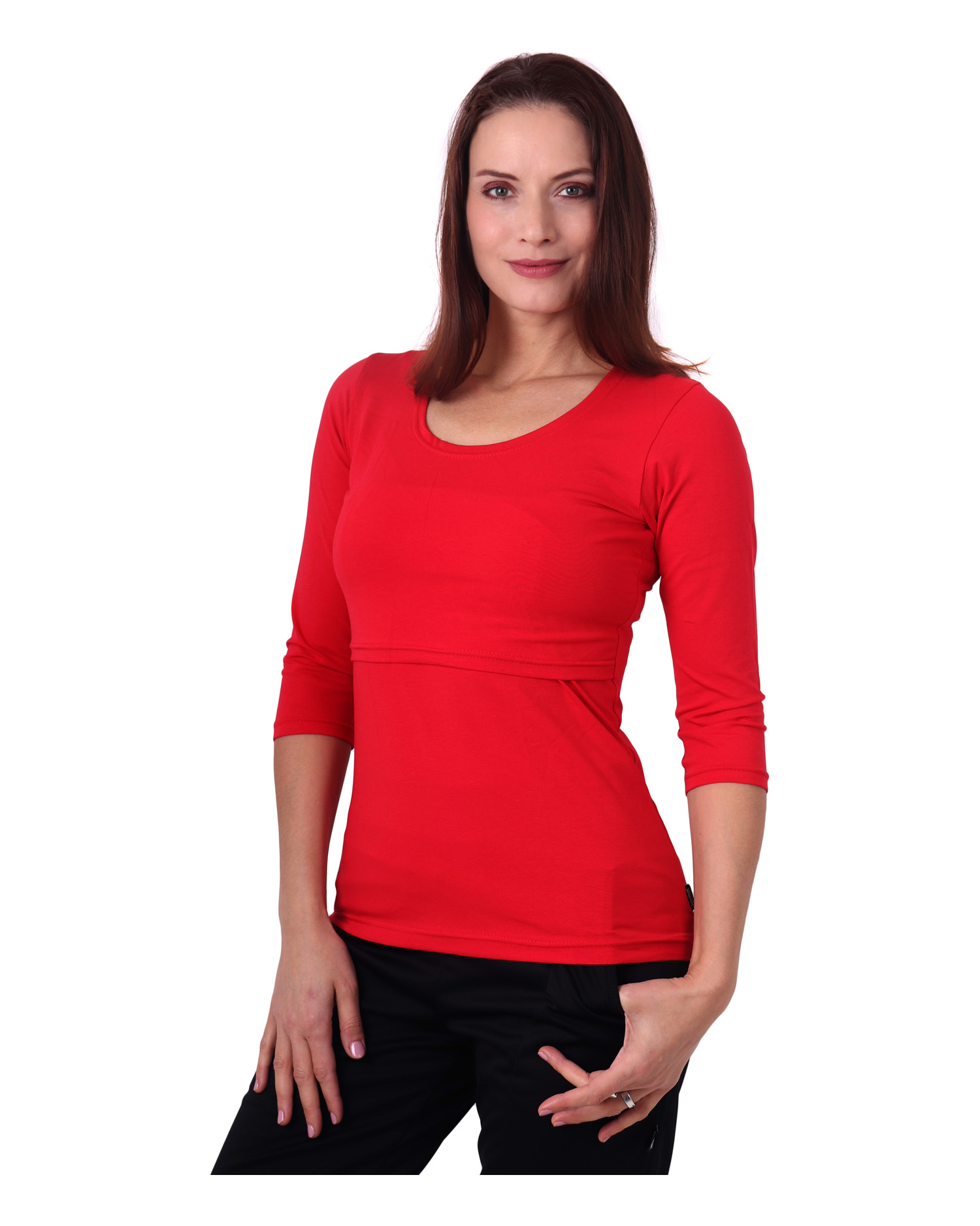 Breast-feeding T-shirt 01 Katerina, 3/4 sleeves, RED