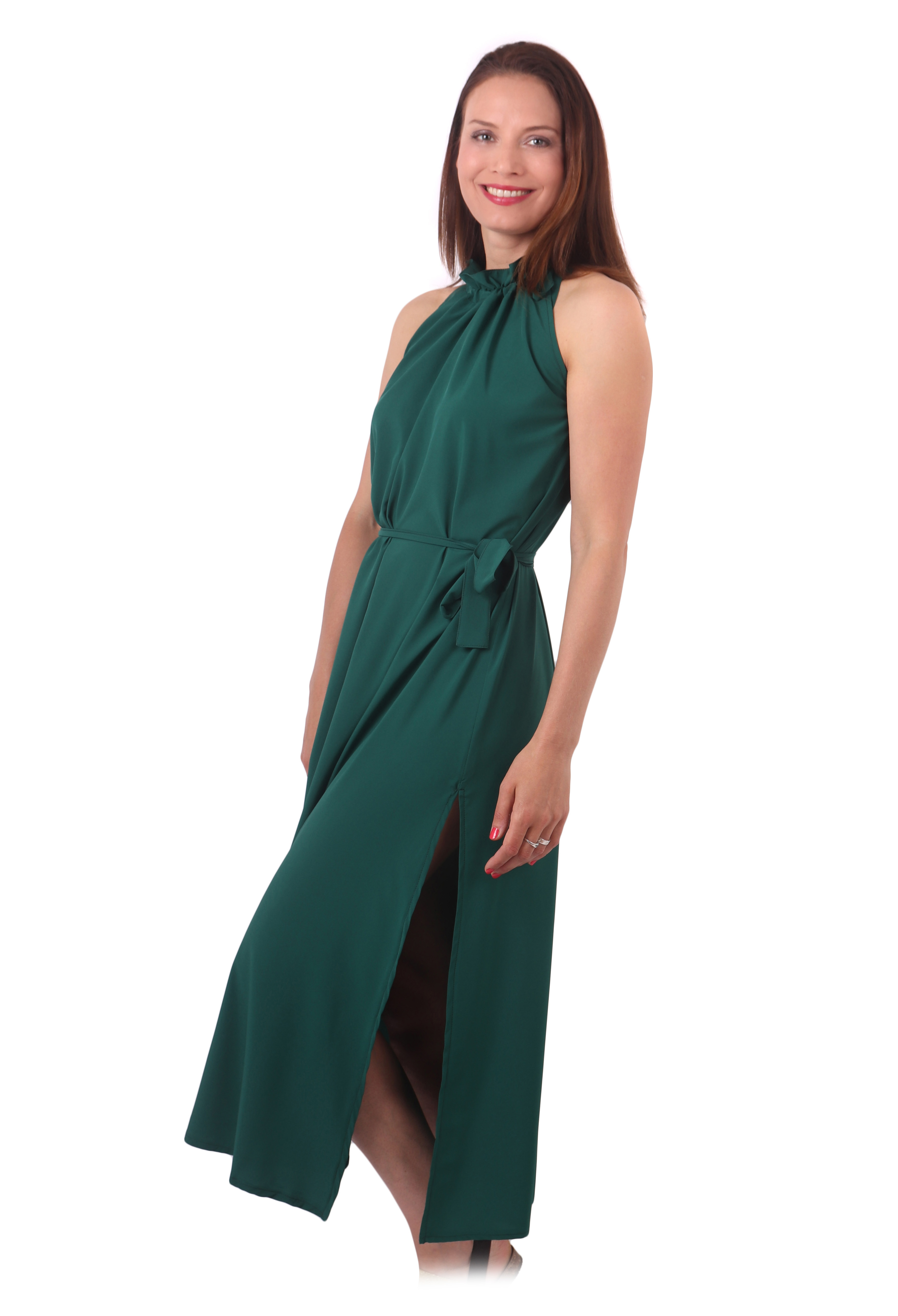 Coctail party dress, long, emerald green