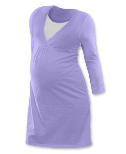 Dojčiace nočná košeľa Lucie, dlhý rukáv, svetlo fialová