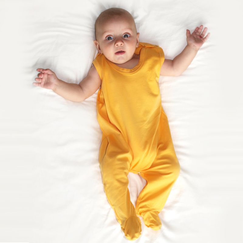 Dojčenské dupačky bavlnené, žltooranžové