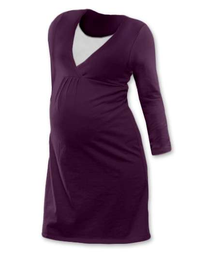 Maternity and breast-feeding nightdress Lucie, PLUM VIOLET