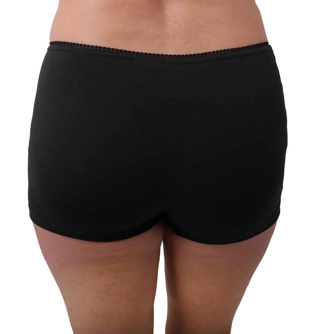 Women's cotton panties, boy-shorts, black