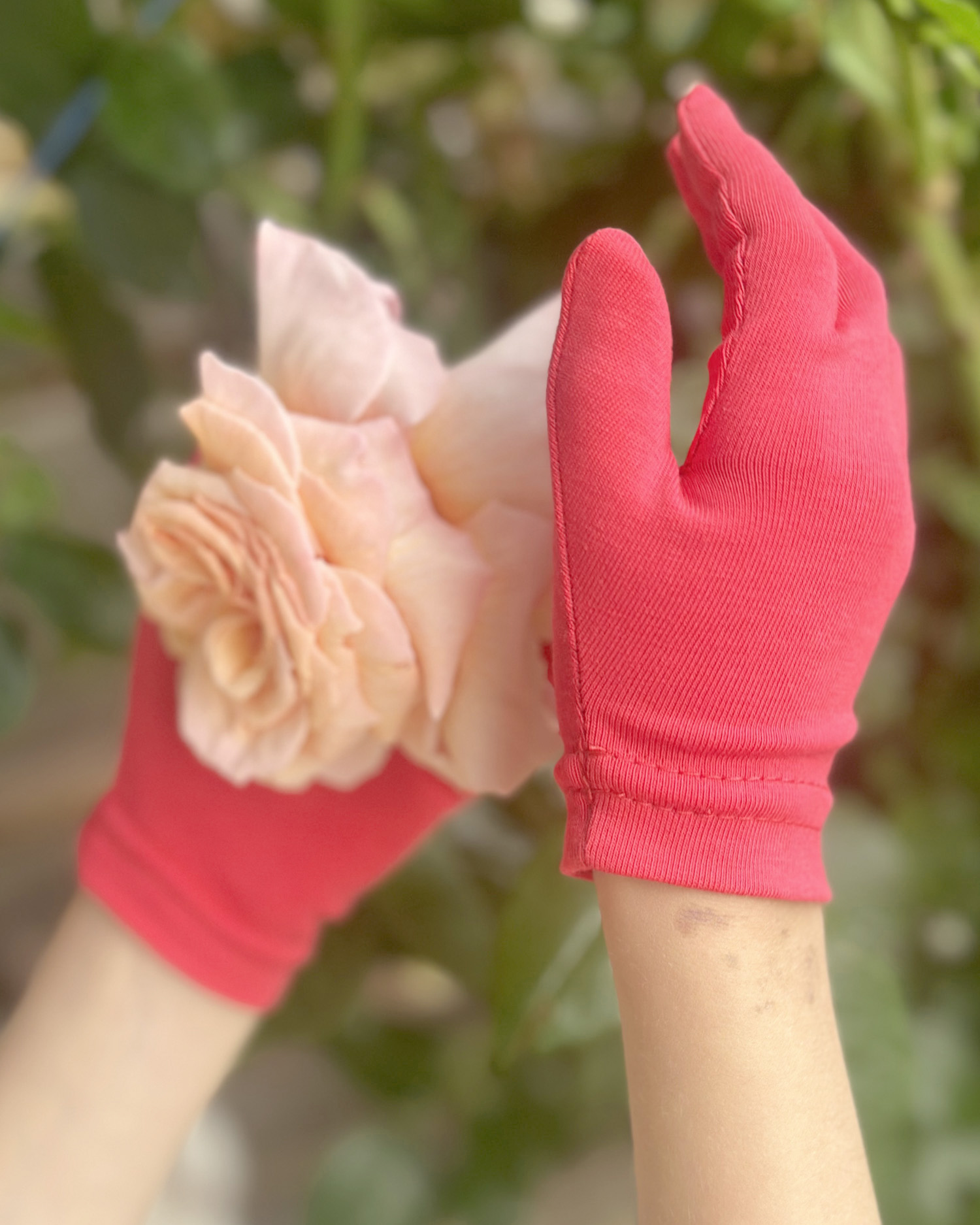 Children´s cotton gloves, salmon pink