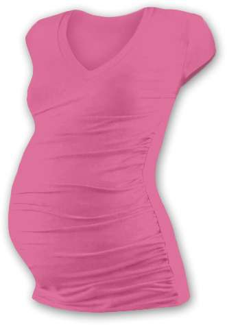Těhotenské tričko Vanda, mini rukáv, růžové