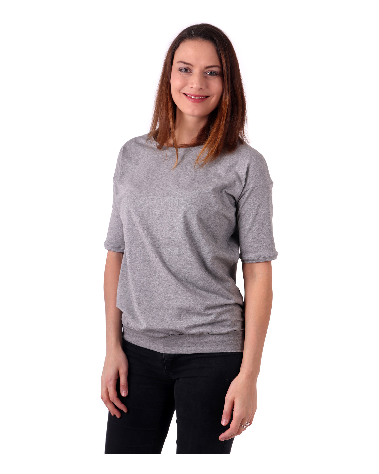 Women´s oversized T-shirt Darina, grey melange