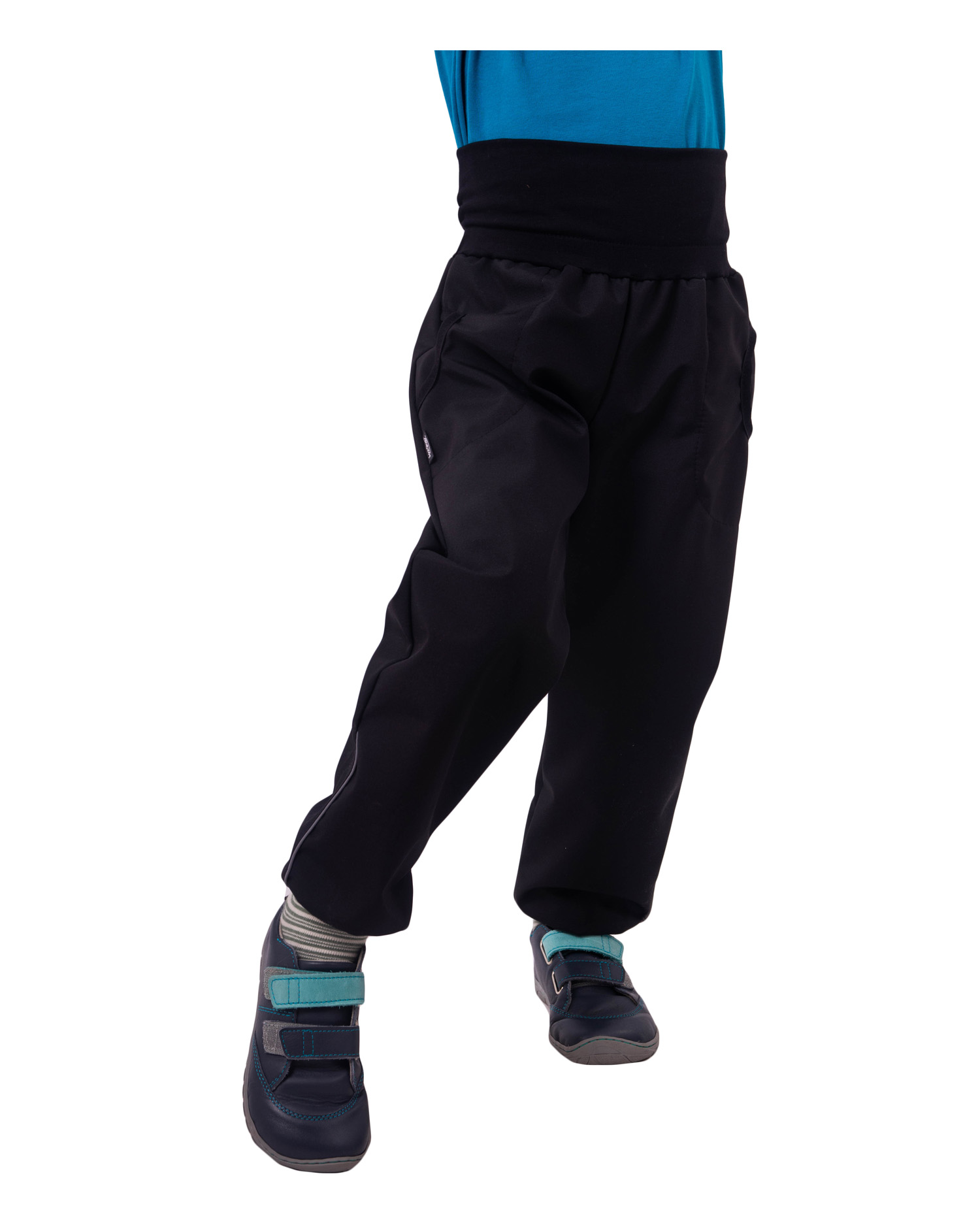 Spring/summer softshell trousers for kids, black