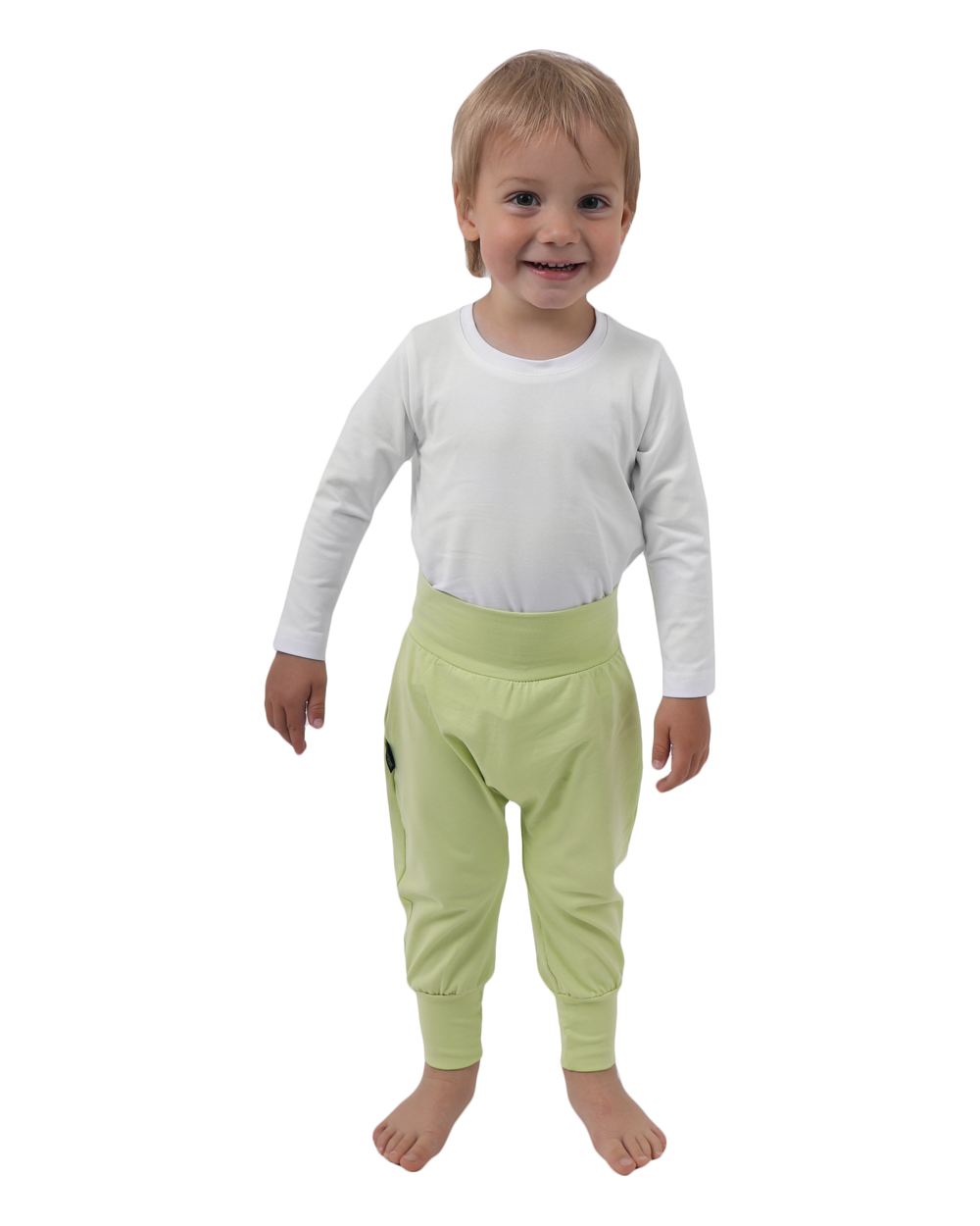 Baggy pants for kids, light green