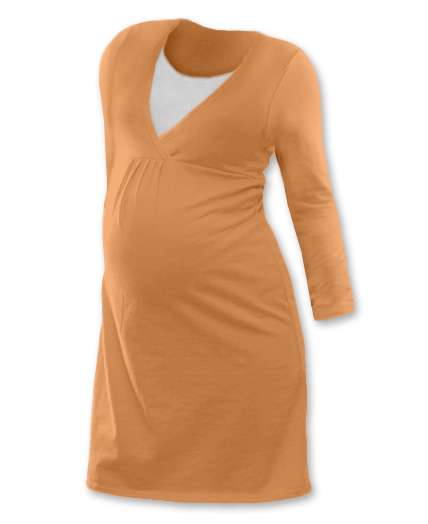 Dojčiace nočná košeľa Lucie, dlhý rukáv, oranžová