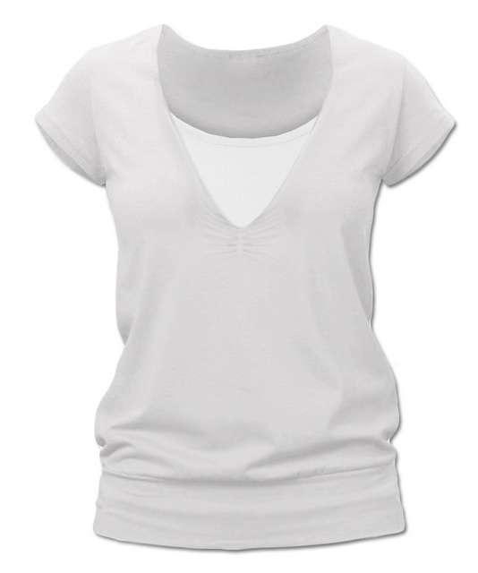 Breast-feeding T-shirt Karla, short sleeves, CREAM