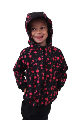Detská softshellová bunda, plameniaky, Kolekcia 2020