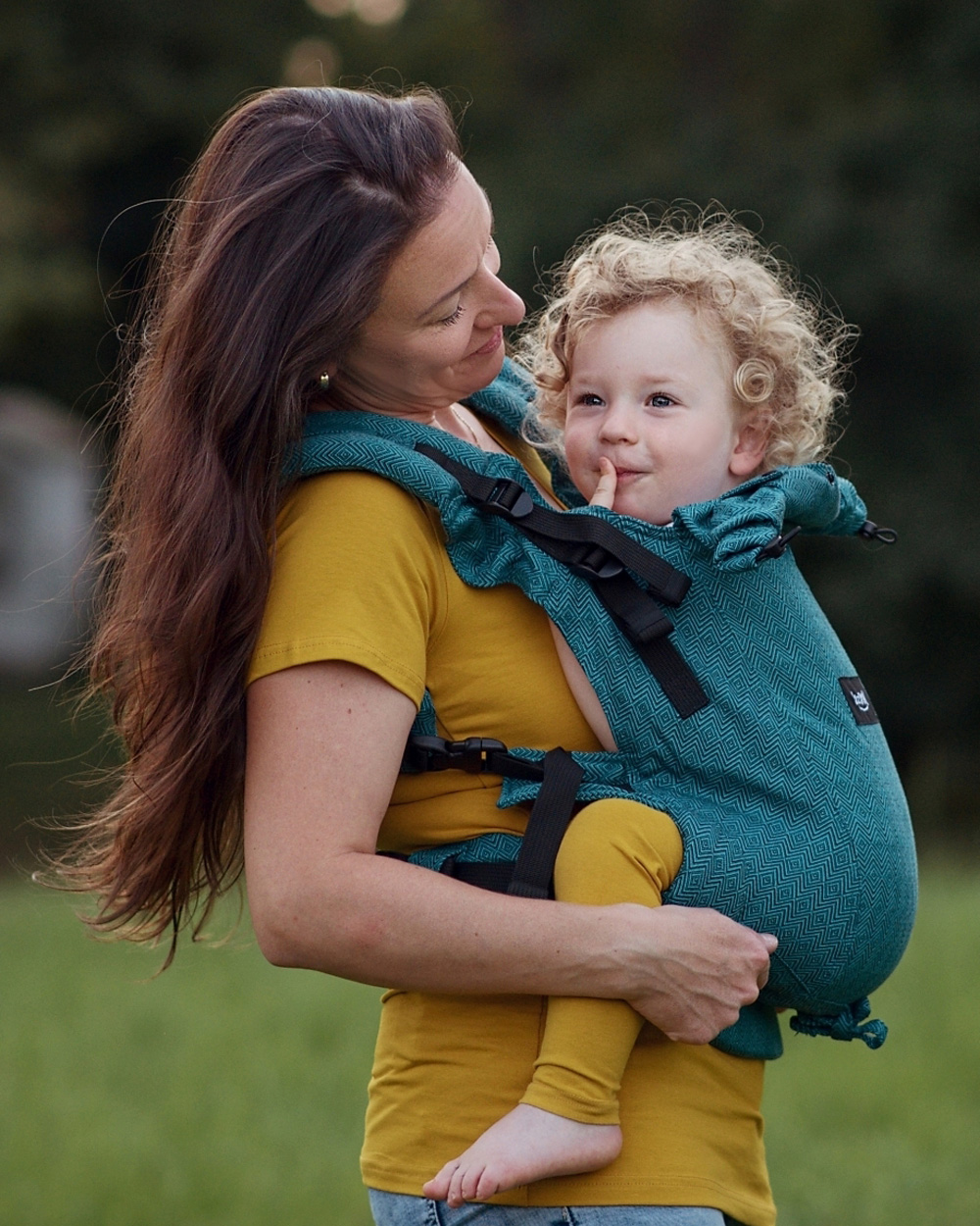 Ergonomické nosítko pro děti od 6 měsíců DAN, smaragdově zelené