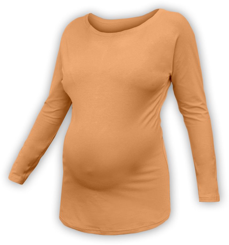 Tehotenské tričko s netopierími rukávmi Nikola, DLHÝ rukáv, oranžová