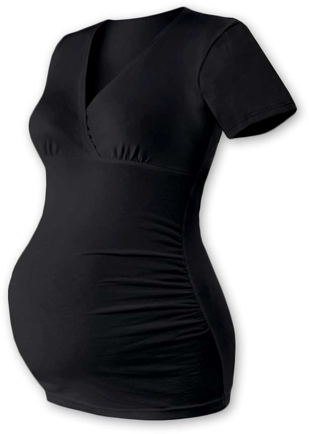 Těhotenská tunika Barbora, krátký rukáv, černá