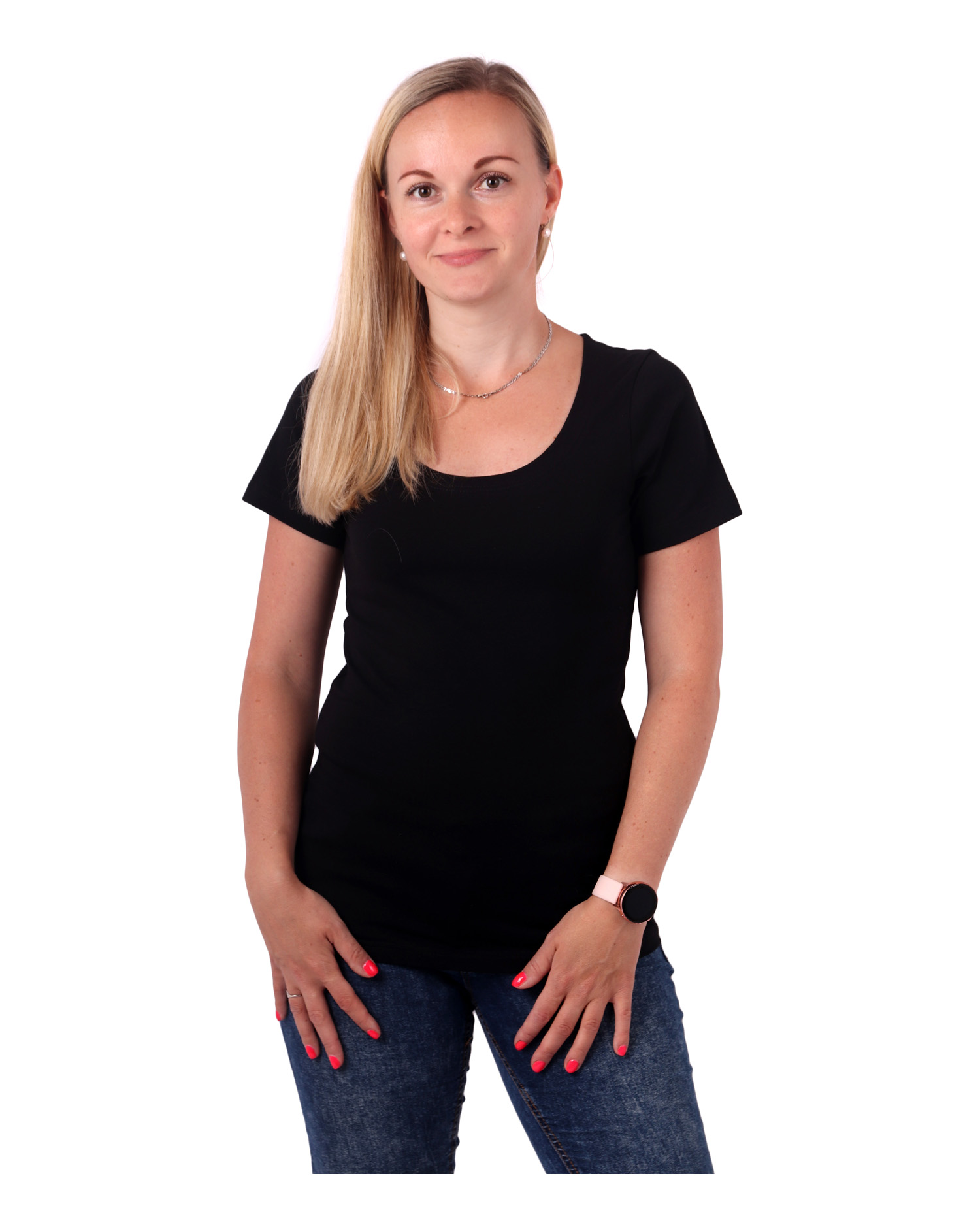 T-Shirt für Damen Brigita, kurze Ärmel, schwarz