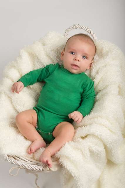 Baby bodysuit onesie, dark green