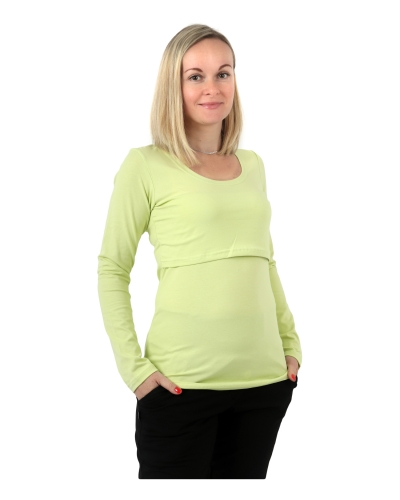 Tričko na dojčenie Katarína, dlhý rukáv, svetlo zelené