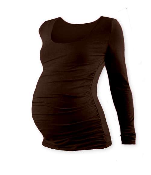 Maternity T-shirt Johanka, long sleeve, CHOCOLATE BROWN