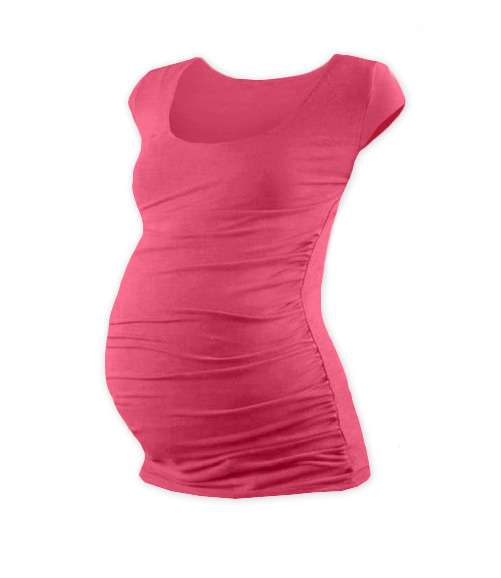 Těhotenské tričko Johanka, mini rukáv, lososově růžové