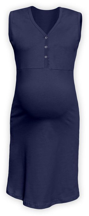 CECILIE- Nachthemd für schwangere und stillende Frauen, ohne Ärmel, dunkelblau