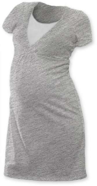 Nočná košeľa na dojčenie Lucia, krátky rukáv, sivý melír