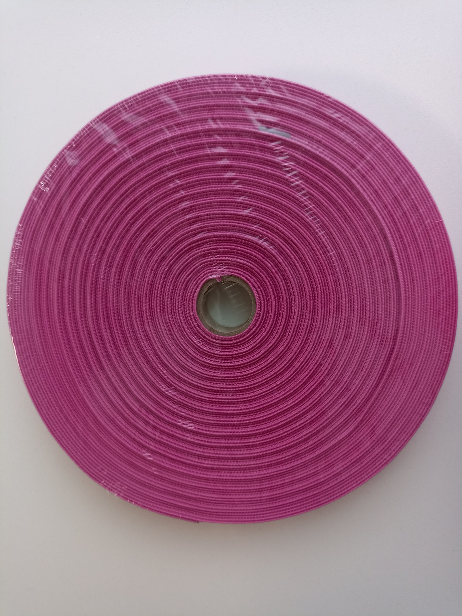 Rubber PEGA smooth width 20 mm, coil 25m, woven, pink