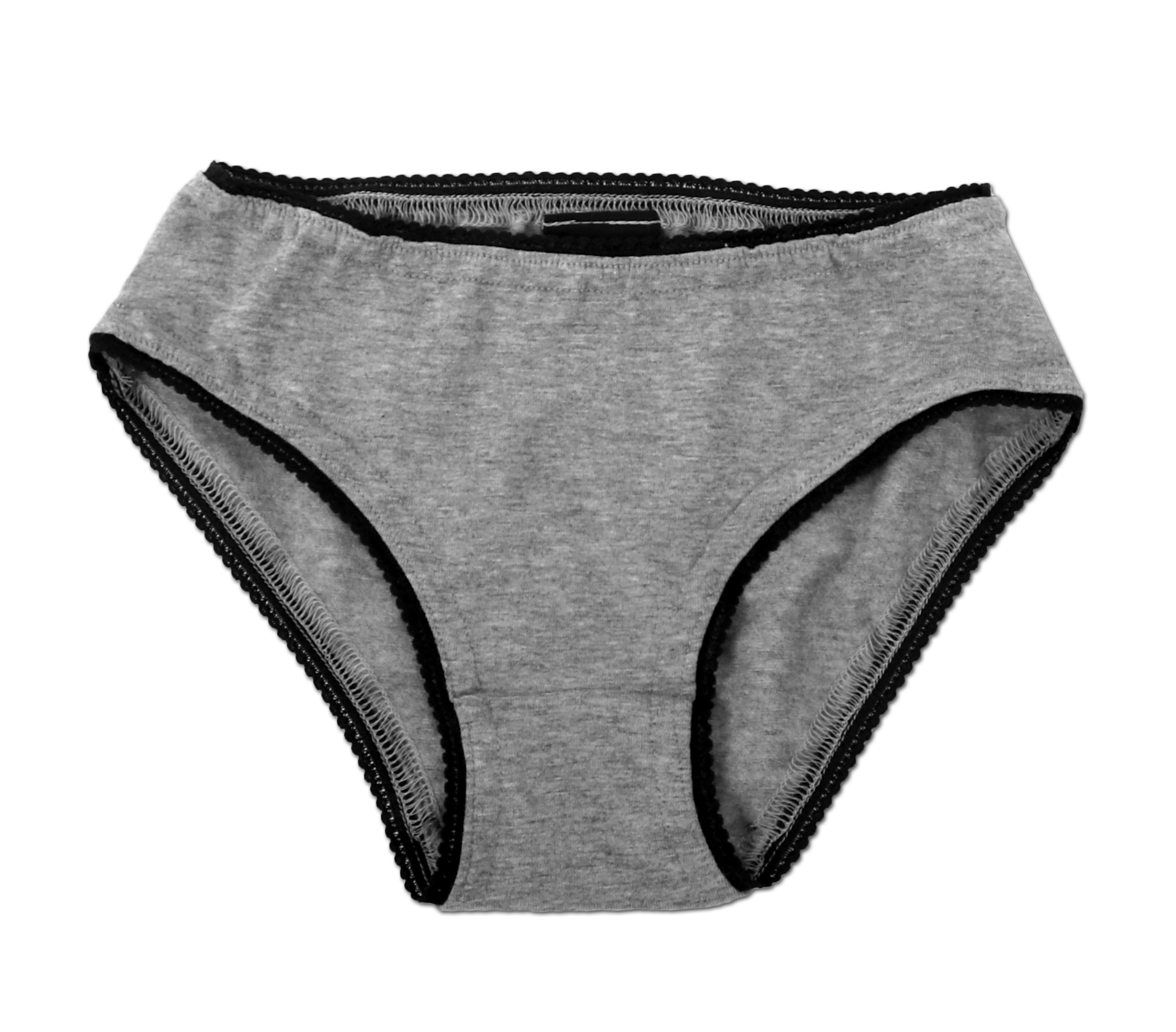 Girl's cotton panties, grey melange