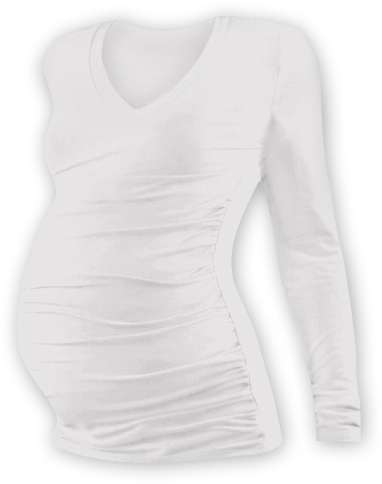 Maternity T-shirt Vanda, long sleeves, cream
