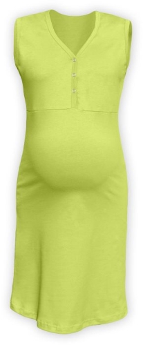 Maternity and breastfeeding nightdress with snap-button neckline Cecilie, LIGHT GREEN
