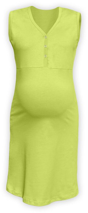 Nočná košeľa na dojčenie rozopínacia Cecília, bez rukávov, svetlo zelená