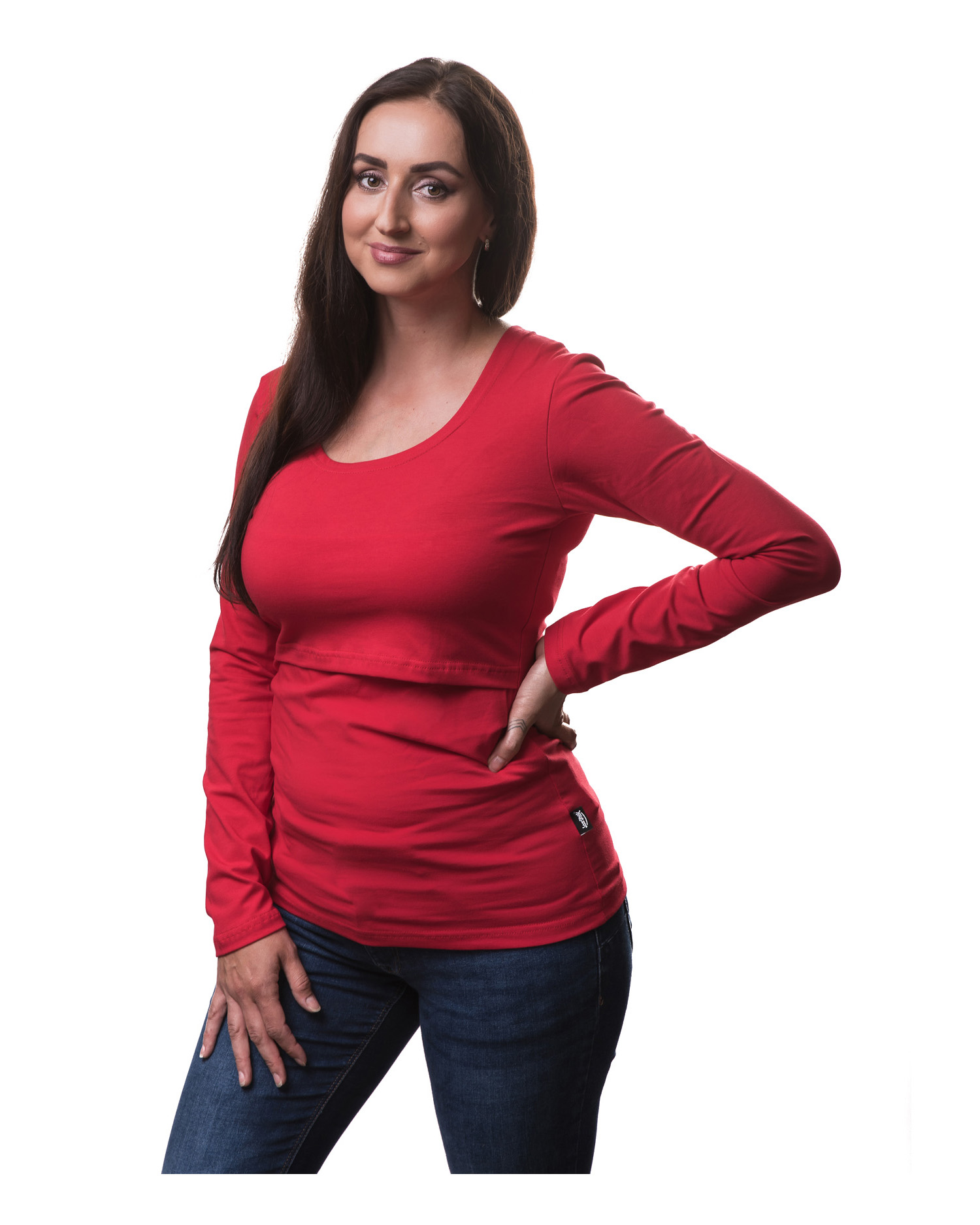 Kojicí tričko Kateřina, dlouhý rukáv, červené